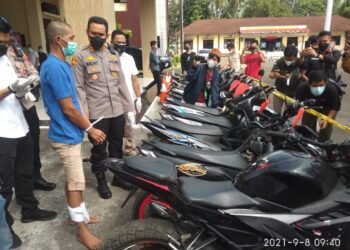 Dor! Pelaku Curanmor di Pandeglang Dihadiahi Timah Panas, 15 Unit Motor Diamankan