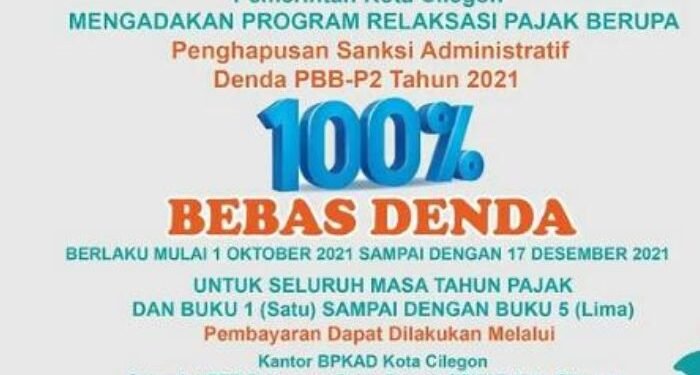 Cepat Manfaatkan! Pemkot Cilegon Hapus Denda Pajak Bumi dan Bangunan, Ini Batasan Waktunya