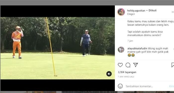 Walikota Cilegon Helldy Agustian Liburan Main Golf, Warganet : Saya Mah Main Gatrik Pak