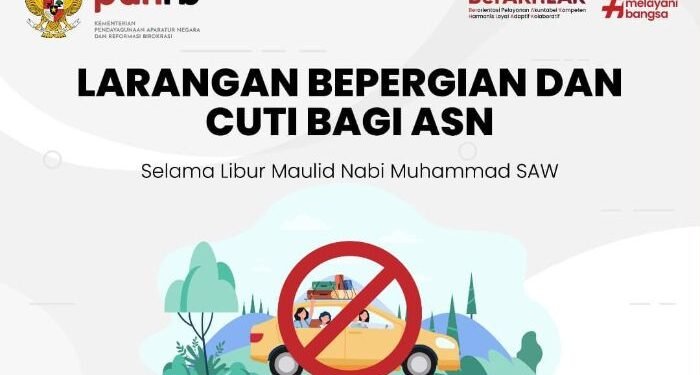 ASN Dilarang Bepergian dan Cuti Selama Libur Maulid Nabi Muhammad