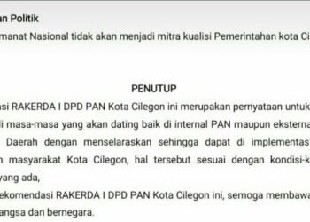 Draf Rakerda Bocor, PAN Cilegon Pastikan Jadi Oposisi Helldy dan Sanuji 8 Draf Rakerda Bocor, PAN Cilegon Pastikan Jadi Oposisi Helldy dan Sanuji