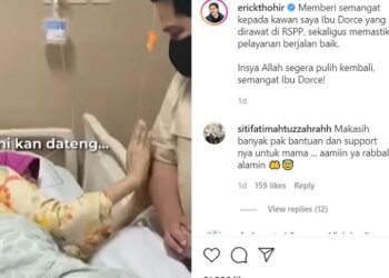 Dorce Gamalama Masuk RS Lagi, Menteri BUMN Eric Thoir Menjengkuk dan Kirim Doa