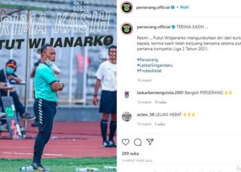 Pelatih Perserang Putut Widjanarko Mengundurkan Diri