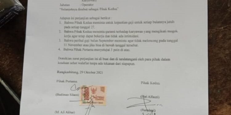 Tidak Digaji, Karyawan PT Dinamika di Lebak Sempat Mogok Kerja