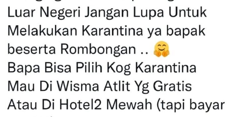 Sentil Jokowi Pergi ke Luar Negeri, Netizen: Pak Jokowi Jangan Lupa Karantina Kalau Pulang