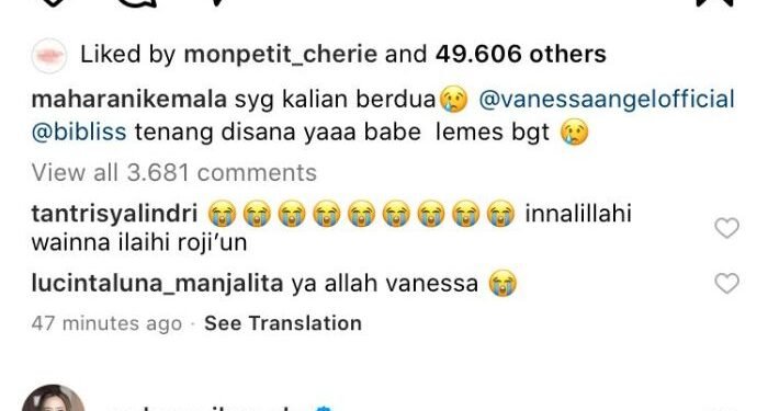 Vanessa Angel dan Suami Meninggal, Maharani Kemala: Sayang Kalian Berdua 1 Vanessa Angel dan Suami Meninggal, Maharani Kemala: Sayang Kalian Berdua