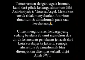 Pengasuh Anak Vanesa Angel, Minta Foto Kecelakaan Vanessa Tak Disebar di Medsos 4 Pengasuh Anak Vanesa Angel, Minta Foto Kecelakaan Vanessa Tak Disebar di Medsos