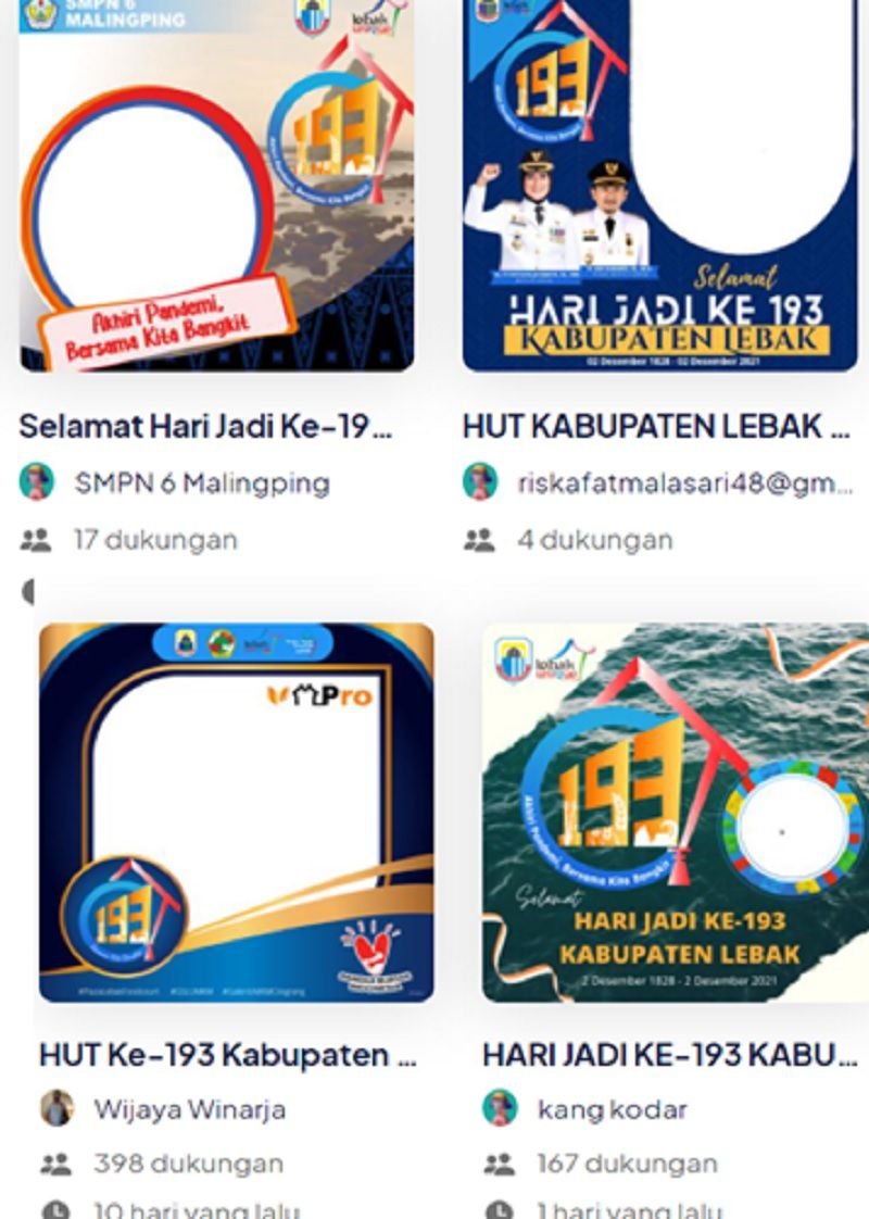 Link Twibbon HUT Kabupaten Lebak ke 193, Puncak Acara Hari Jadi Lebak 2021 pada 2 Desember