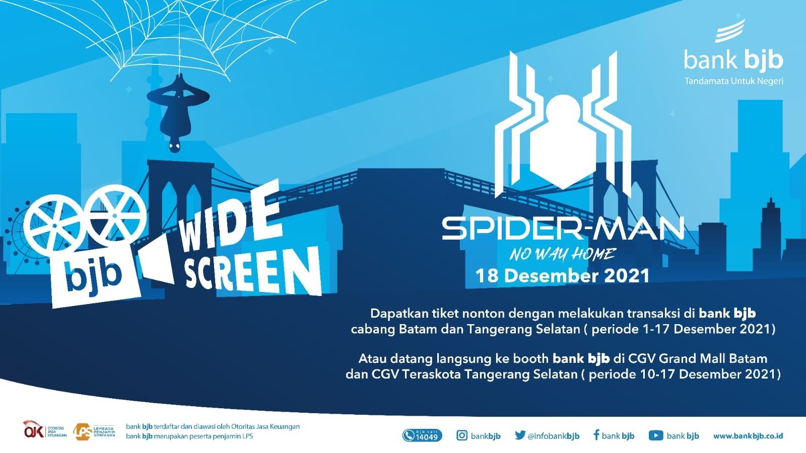 Bank bjb bagi-bagi Tiket Nonton di bjb WideSCREEN Spider-Man No Way Home