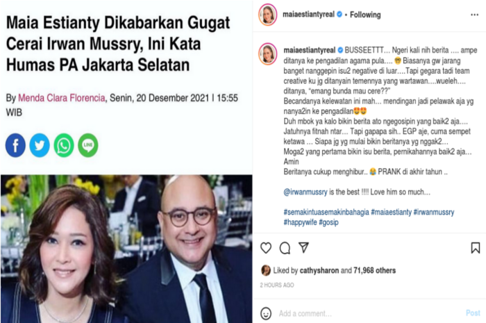Diberitakan Cerai, Maia Estianty: Irwan Mussry is The Best! Love Him So Much 1 Diberitakan Cerai, Maia Estianty: Irwan Mussry is The Best! Love Him So Much