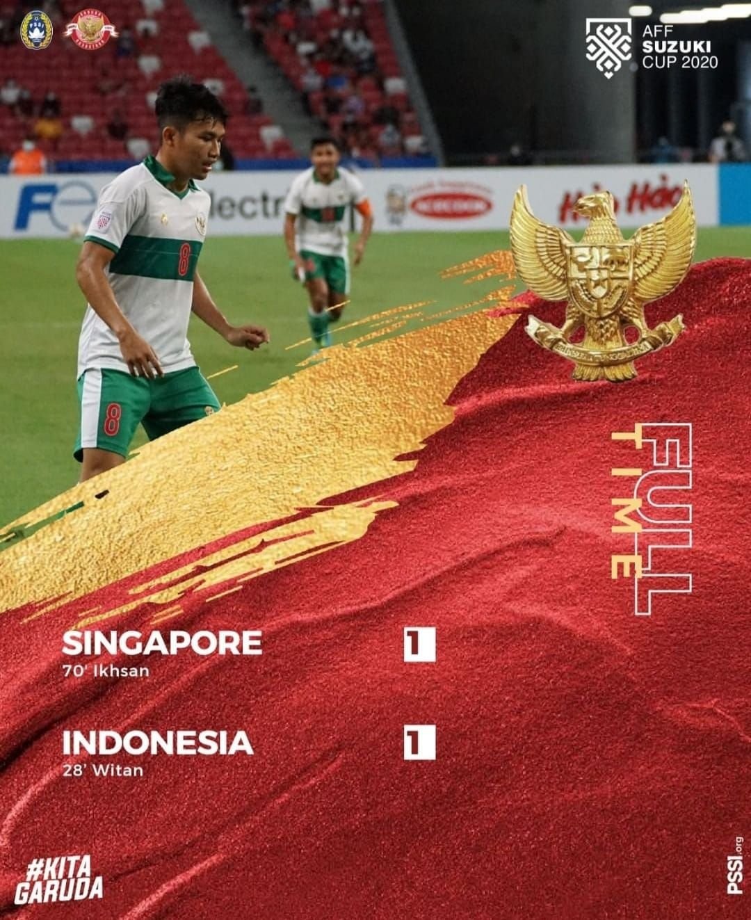 Hasil Pertandingan Semifinal Piala Aff Suzuki Cup 2020, Singapura Vs Indonesia Sama Kuat
