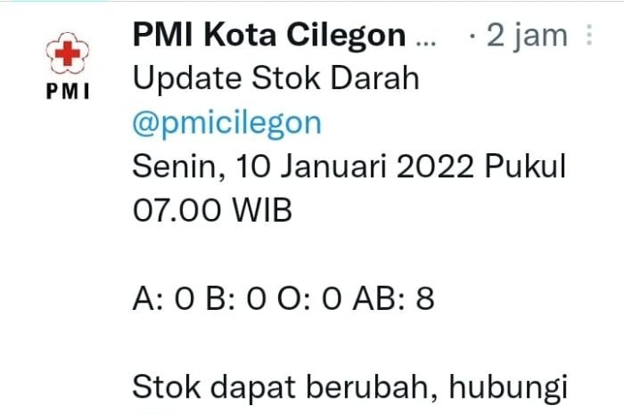 Tolong! Sudah 4 Hari Stok Darah Golongan A, B dan O di PMI Kota Cilegon Kosong 3 Tolong! Sudah 4 Hari Stok Darah Golongan A, B dan O di PMI Kota Cilegon Kosong