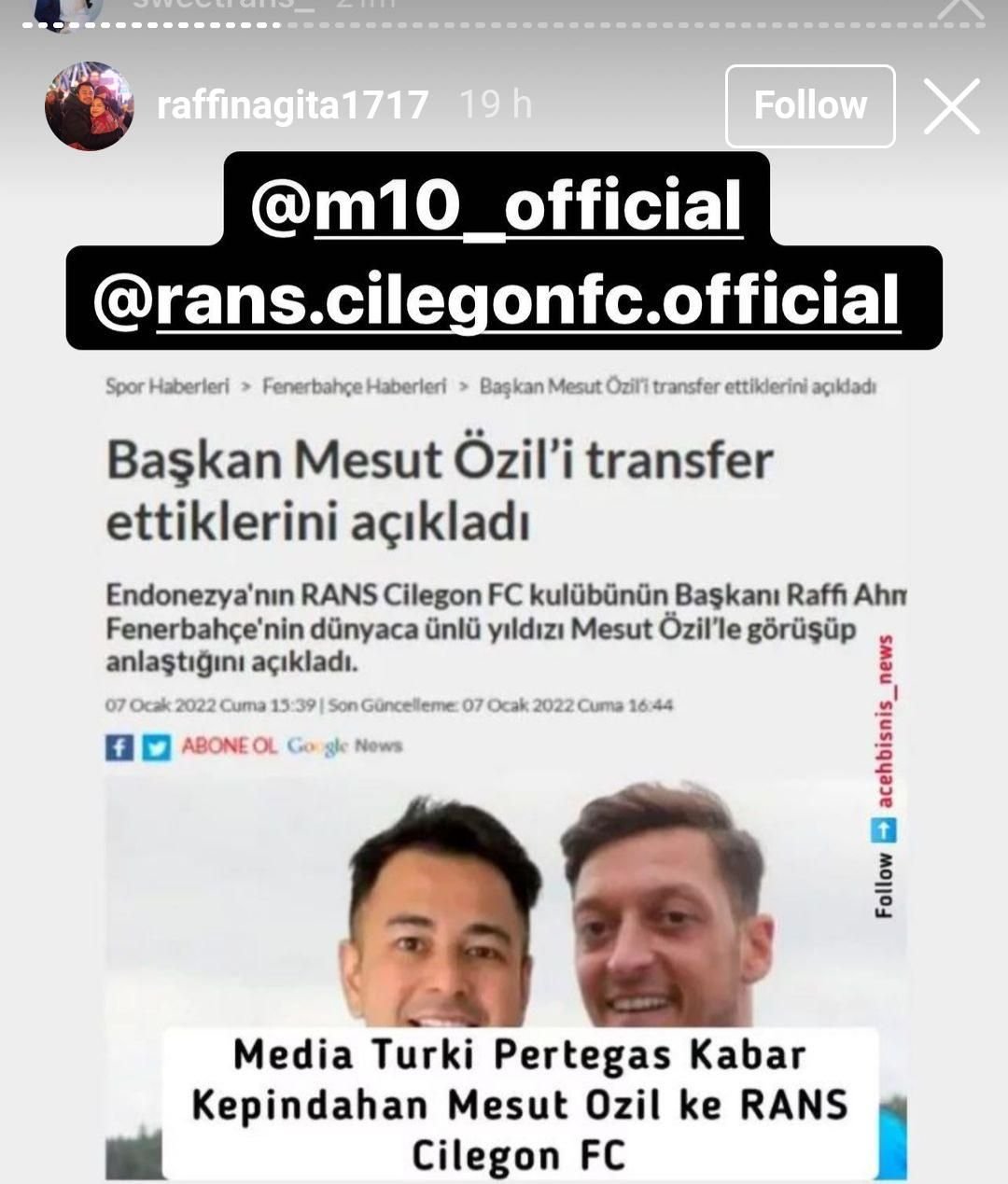 Rencana Raffi Ahmad Boyong Mesut Ozil ke RANS Cilegon FC, Bukan Isapan Jempol? 6 Rencana Raffi Ahmad Boyong Mesut Ozil ke RANS Cilegon FC, Bukan Isapan Jempol?