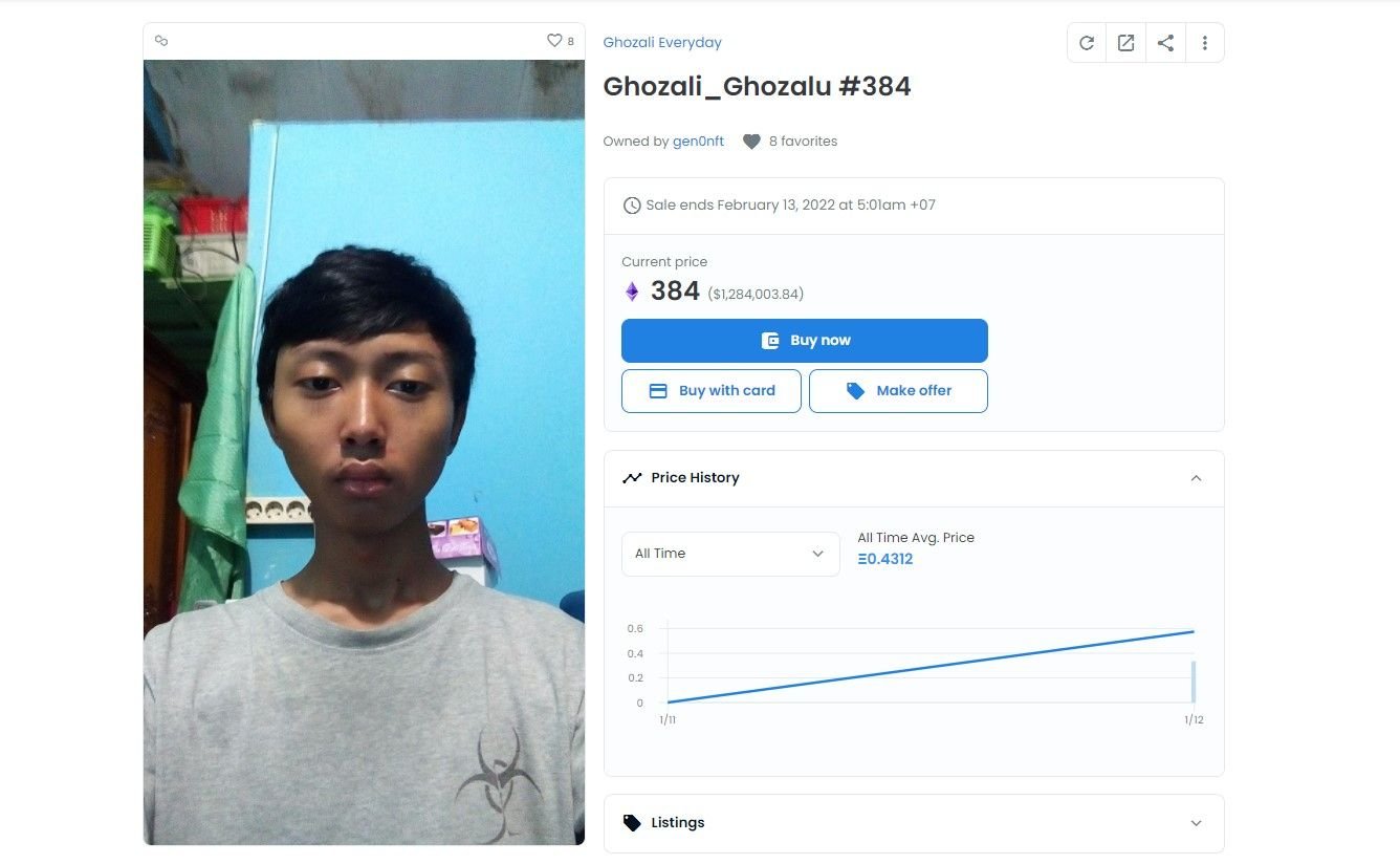 Chef Arnold Bongkar Pendapatan Sebenarnya Ghozali dari Jual NFT Foto Selfie 1 Chef Arnold Bongkar Pendapatan Sebenarnya Ghozali dari Jual NFT Foto Selfie