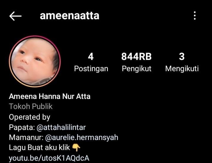 Belum 1 Bulan, Akun Instagram Anak Atta Halilintar Hampir Mempunyai 1 Juta Pengikut