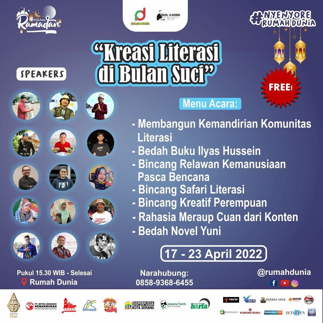 Gandeng Banten Raya, Rumah Dunia Gelar Nyenyore Rumah Dunia 1 Gandeng Banten Raya, Rumah Dunia Gelar Nyenyore Rumah Dunia