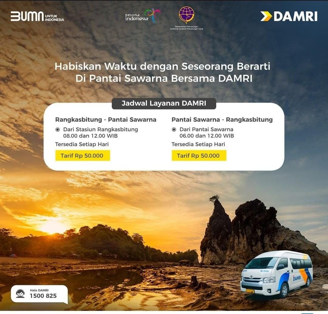 Jadwal Bus Damri Rute Rangkasbitung ke Pantai Sawarna, Tersedia Empat Pemberangkatan Reguler 1 Jadwal Bus Damri Rute Rangkasbitung ke Pantai Sawarna, Tersedia Empat Pemberangkatan Reguler