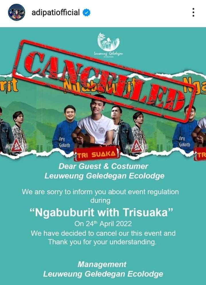 Tri Suaka Makin Terpuruk, Acara Ngabuburit Bareng Tri Suaka di Cancel Penyelenggara 1 Acara Ngabuburit Bareng Tri Suaka di Bogor Dibatalkan Mendadak