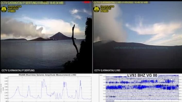 Begini Kondisi Gunung Anak Krakatau Tanggal 1 Mei 2022, Terjadi 23 Kali Hembusan 2 Begini Kondisi Gunung Anak Krakatau Tanggal 1 Mei 2022, Terjadi 23 Kali Hembusan