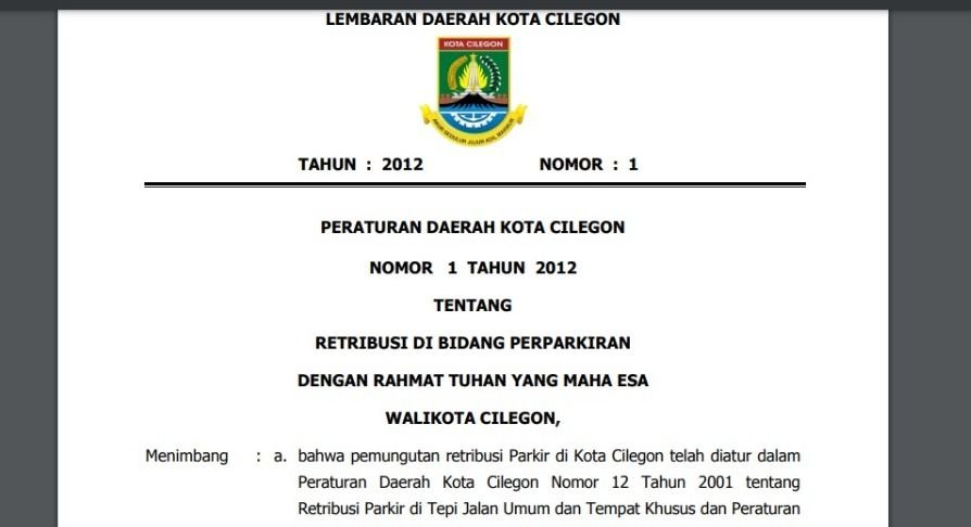 Suka Bayar Terlalu Mahal, Segini Sebenarnya Tarif Parkir Resmi di Kota Cilegon Berdasarkan Peraturan Daerah 1 Suka Bayar Terlalu Mahal, Segini Sebenarnya Tarif Parkir Resmi di Kota Cilegon Berdasarkan Peraturan Daerah
