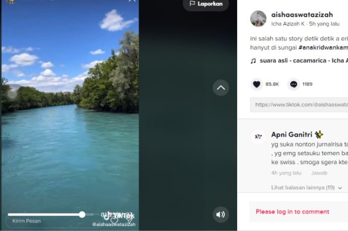 Video Detik-detik Diduga Eril dan Ibunya Sebelum Berenang di Sungai Aare Swiss Beredar, Arusnya..... 6 Video Detik-detik Diduga Eril dan Ibunya Sebelum Berenang di Sungai Aare Swiss Beredar, Arusnya.....