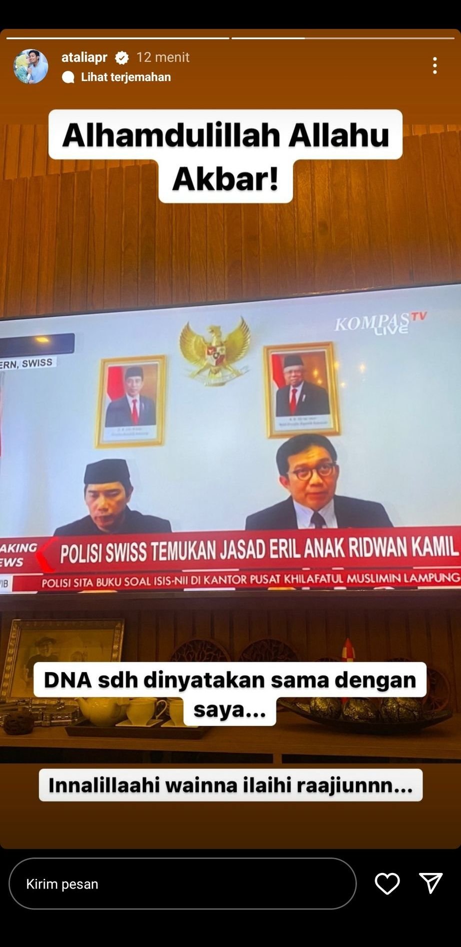 Eril Ditemukan, Atalia Kamil sang Ibunda Langsung Bertakbir Allahuakbar Alhamdulillah... 1 Eril Ditemukan, Atalia Kamil sang Ibunda Langsung Bertakbir Allahuakbar Alhamdulillah...