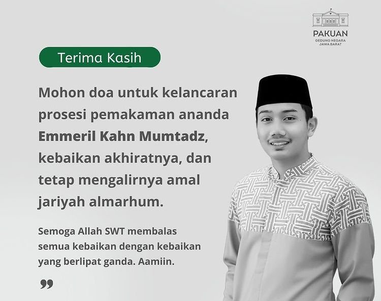 Tidak Boleh Mengambil Foto, Simak Ketentuan Lengkap Bagi yang Ingin Takziah ke Almarhum Eril 9 Jadwal Lengkap Kedatangan, Pelaksanaan Sholat dan Pemakaman Jenazah Eril