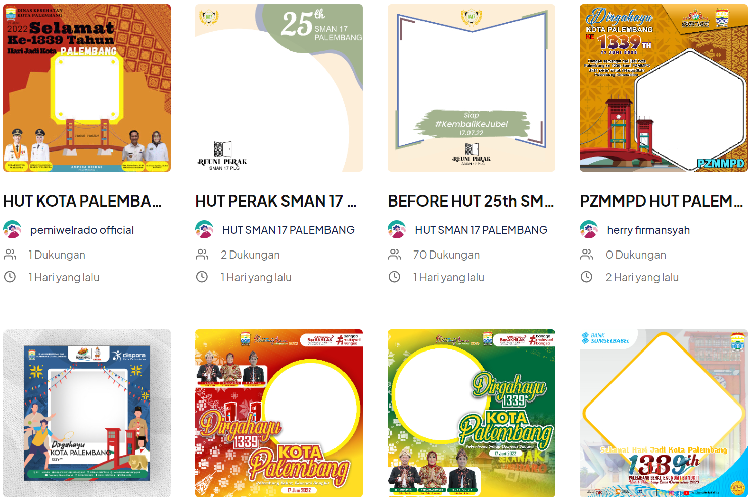 15 Link Twibbon Dirgahayu Kota Palembang ke 1339, Desain Beragam dan Menarik