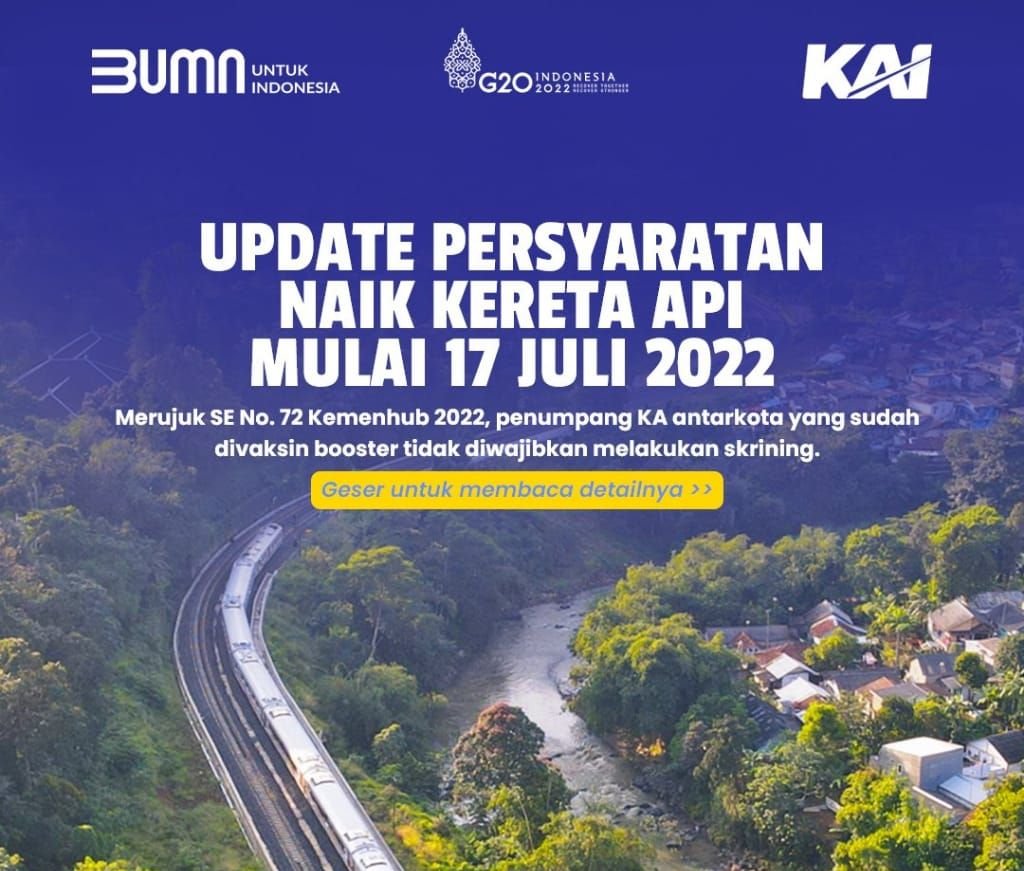 Berlaku Mulai 17 Juli 2022, Berikut Persyaratan Naik Kereta Api Antarkota 3 Berlaku Mulai 17 Juli 2022, Berikut Persyaratan Naik Kereta Api Antarkota