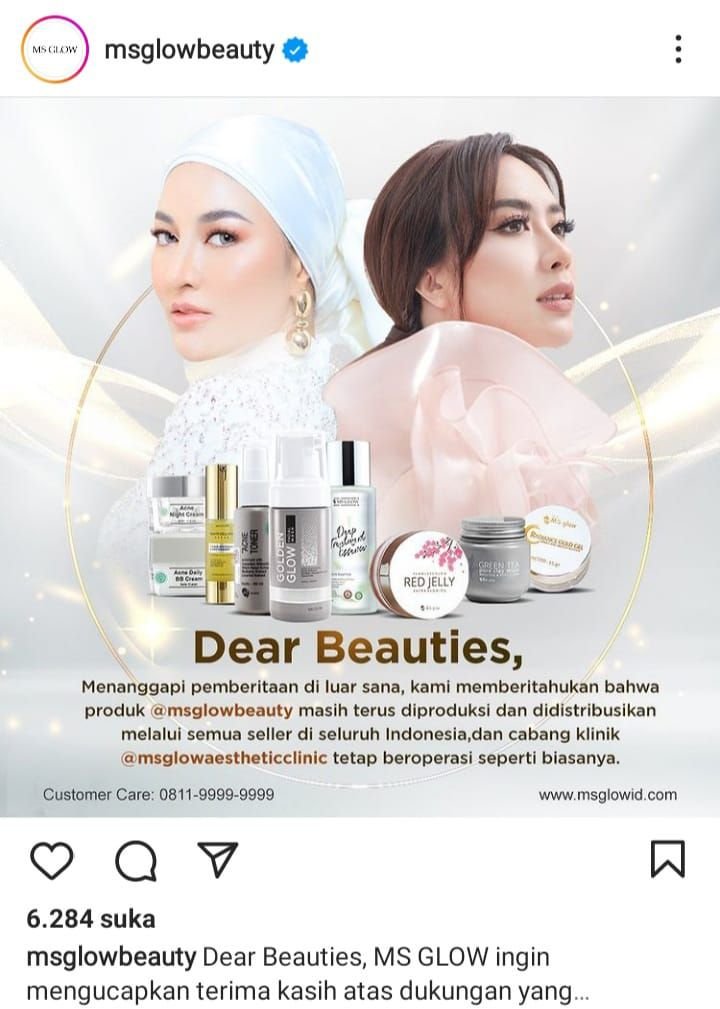 Kena Ganti Rugi Rp 37 Miliar, MS Glow Masih Tetap Jualan Kosmetik 1 Kena Ganti Rugi Rp 37 Miliar, MS Glow Masih Tetap Jualan Kosmetik