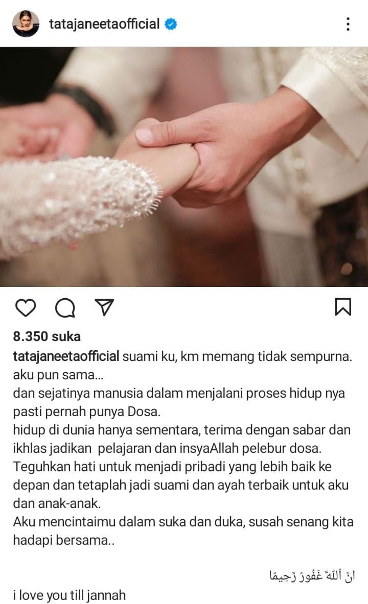 Dipecat dari Anggota Kepolisian, Tata Janeeta Bilang Suaminya Tidak Sempurna 1 Dipecat dari Anggota Kepolisian, Tata Janeeta Bilang Suaminya Tidak Sempurna