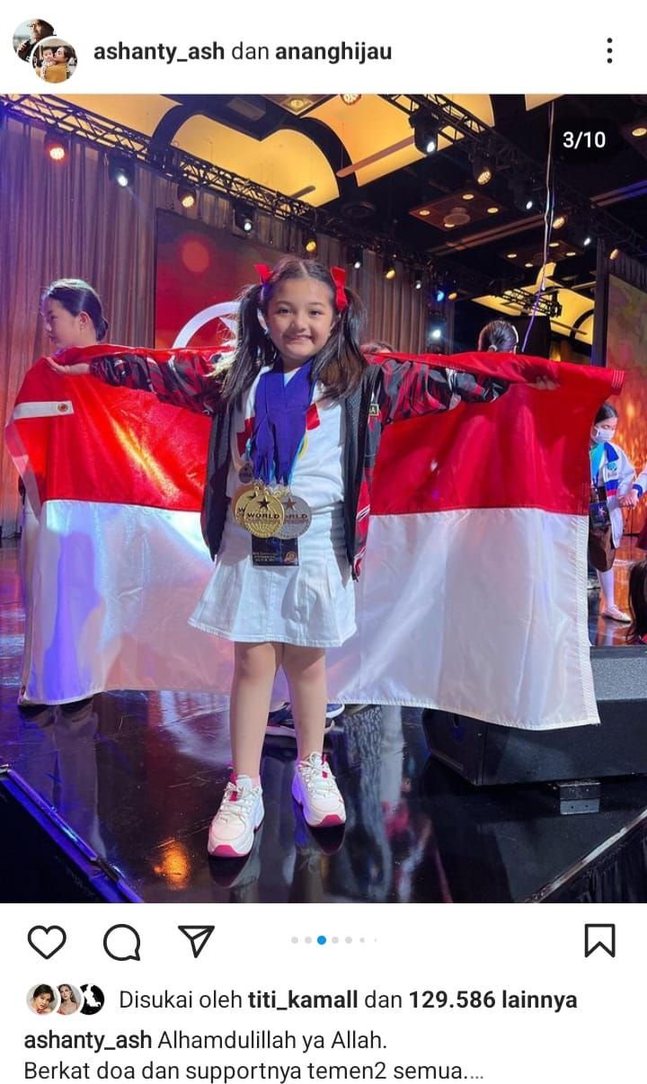 Bangga, Arsy Putri Anang Hermansyah dan Ashanty Raih 8 Medali Kategori Junior Awards