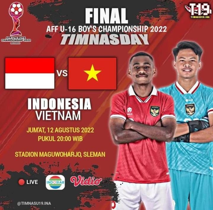 Jadwal Final Piala AFF U16 Timnas Indonesia vs Vietnam: Head to Head, Prediksi Skor hingga Link Live Streaming