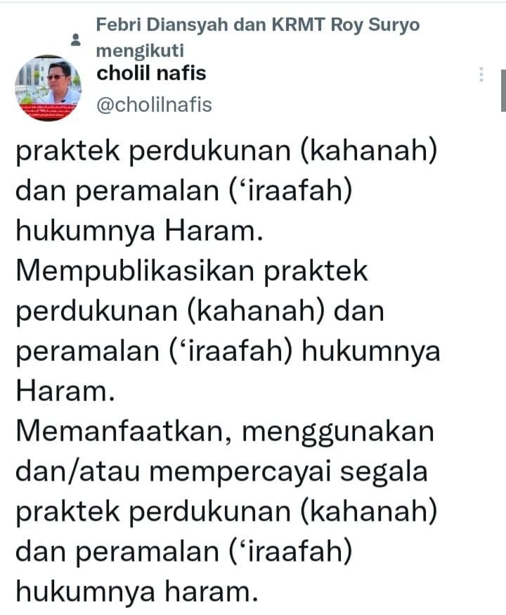 Ini Hukum Mempublikasikan Praktik Perdukunan Kata Ketua MUI Pusat