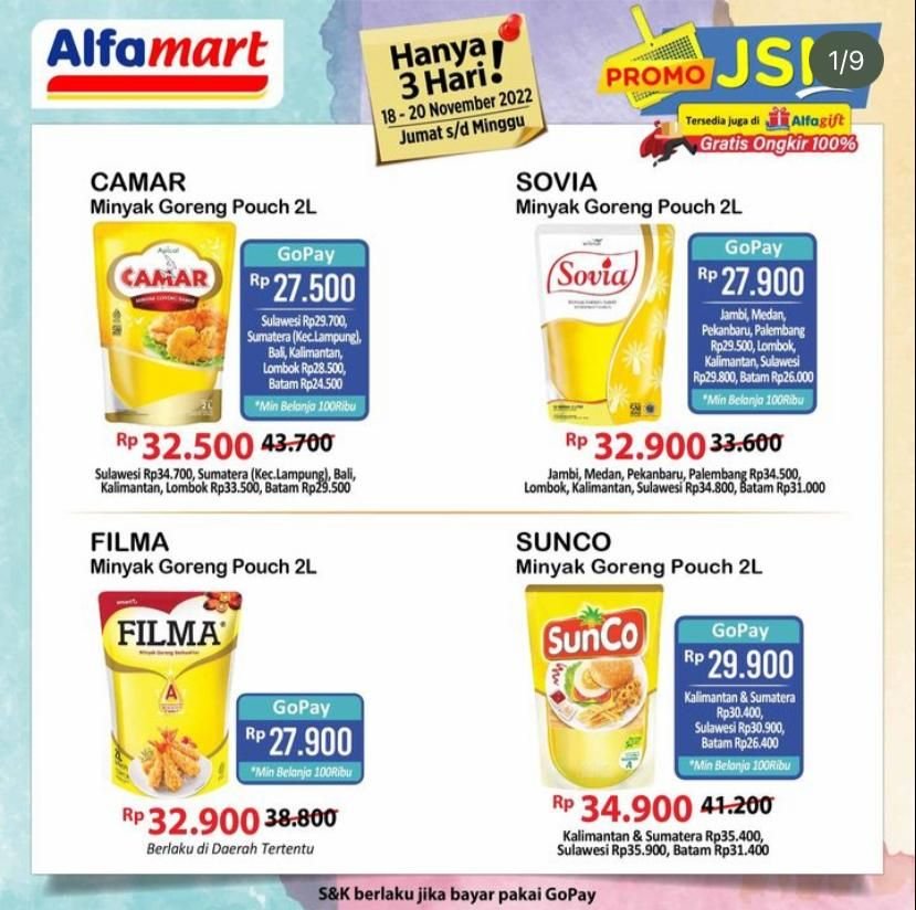 Katalog Promo JSM Alfamart 18 sampai 20 November 2022, Minyak Goreng Cuma 13 Ribuan 8 Katalog Promo JSM Alfamart 18 sampai 20 November 2022, Minyak Goreng Cuma 13 Ribuan