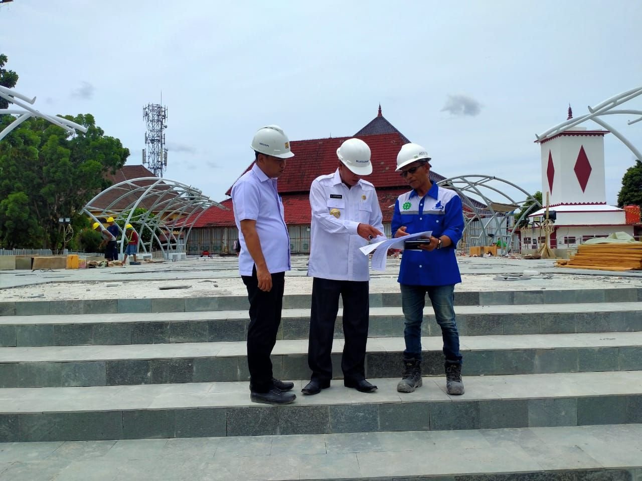 Tinggal 15 Persen, Revitalisasi Masjid Agung Ats Tsauroh Tahap I Dikebut