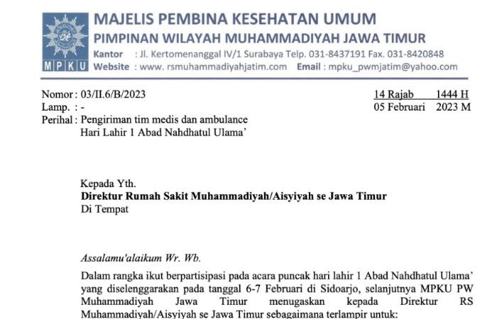 Perayaan 1 Abad NU, Muhammadiyah Kerahkan 29 Ambulans dan Puluhan Tim Medis 4 Perayaan 1 Abad NU, Muhammadiyah Kerahkan 29 Ambulans dan Puluhan Tim Medis