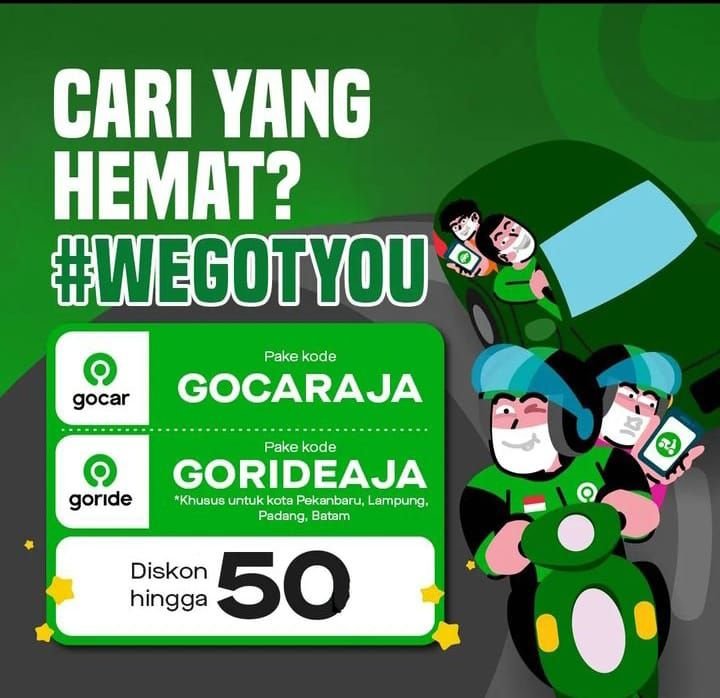 Lebih Hemat! 15 Kode Promo Gojek, GoFood, GoRide, GoCar, GoSend dan GoMart Terbaru: Diskon 50 Ribu 9 Lebih Hemat! 15 Kode Promo Gojek, GoFood, GoRide, GoCar, GoSend dan GoMart Terbaru: Diskon 50 Ribu
