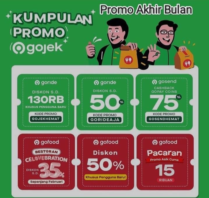 Hari Ini! 16 Kode Promo Gojek Akhir Bulan Februari 2023: Makan, Belanja, Bepergian Dan Tagihan 2 Hari Ini! 16 Kode Promo Gojek Akhir Bulan Februari 2023: Makan, Belanja, Bepergian Dan Tagihan