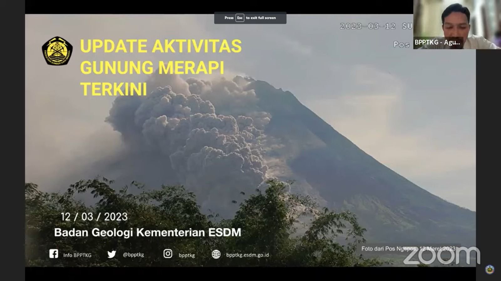 Update Erupsi Gunung Merapi: Total 54 Luncurkan Awan Panas Sejauh 3,7 KM, Jarak Abu Hingga 96 KM