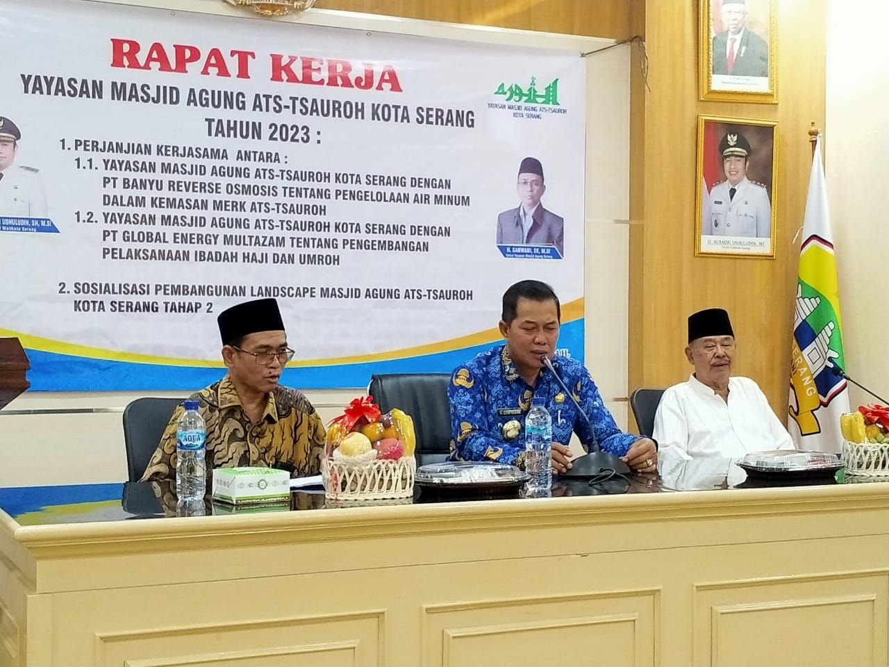 Yayasan Masjid Agung Ats Tsauroh Teken MoU Pengolahan Air Minum, Walikota Serang Minta Tak Jadi Proyek Pribadi