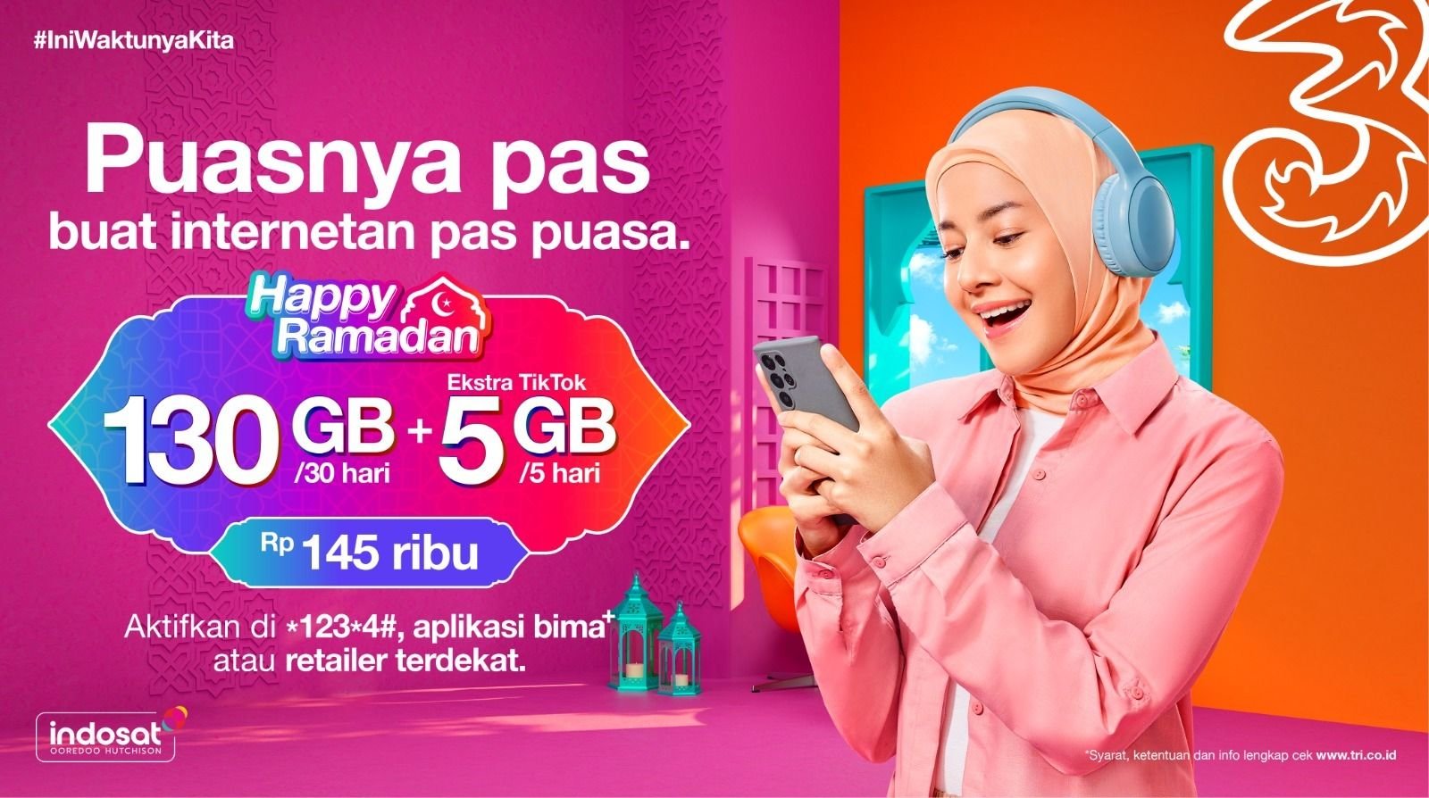 Puas Internetan Pas Puasa, Tri Berikan Program Happy Ramadan untuk Kuota 130 GB Cuma Rp145 Ribu 10 Puas Internetan Pas Puasa, Tri Berikan Program Happy Ramadan untuk Kuota 130 GB Cuma Rp145 Ribu