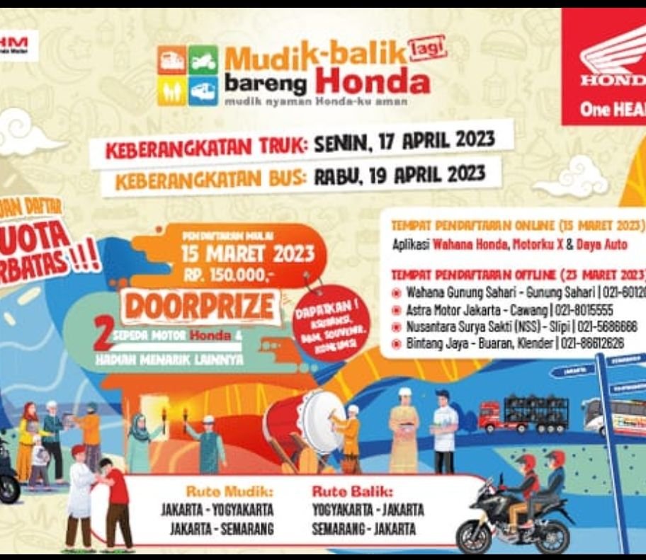 Mudik Bareng Honda, Dapat Motor Gratis 7 Mudik Bareng Honda, Dapat Motor Gratis