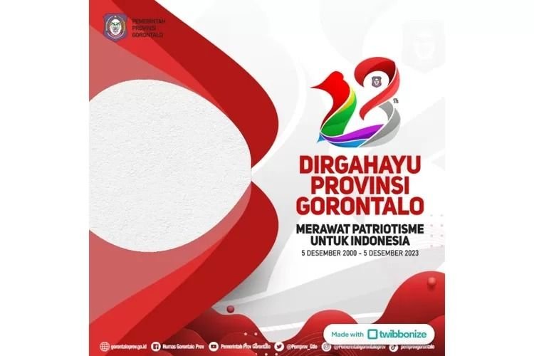 Tinggal KLIK! 6 Twibbon Hari Jadi Provinsi Gorontalo ke-23 tahun 2023 Desain Terbaru dan Cakep
