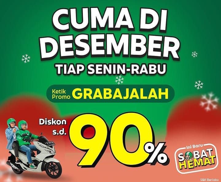 TERBARU! Kode Promo Grab Hari Ini 25 Desember 2023, Hemat Jalan-jalan Pake GrabCar dan GrabBike Diskon 90 Persen 2 TERBARU! Kode Promo Grab Hari Ini 25 Desember 2023, Hemat Jalan-jalan Pake GrabCar dan GrabBike Diskon 90 Persen