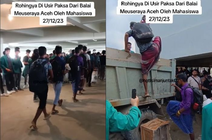Kesal dengan Tingkah Pengungsi, Mahasiswa Aceh Usir Etnis Rohingya Balai Meuseraya