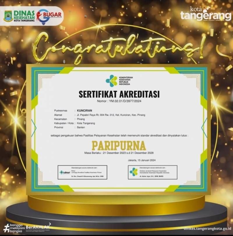 29 Puskesmas di Kota Tangerang Dilabeli Akreditasi Paripurna