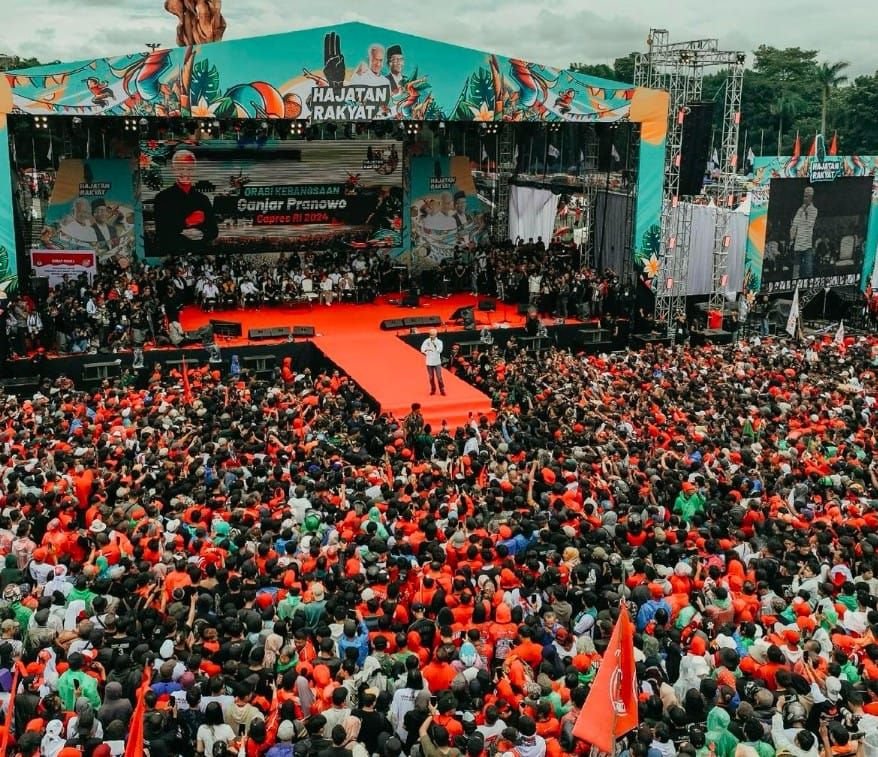 Kampanye di Bandung, Ganjar Pranowo Ditemani Megawati Soekarnoputri