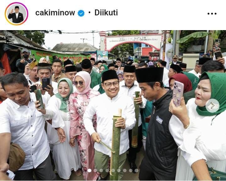 Kampanye di Depok, Cak Imin Bawa Kentongan dari Bambu Kira Kira Buat Apa Ya....