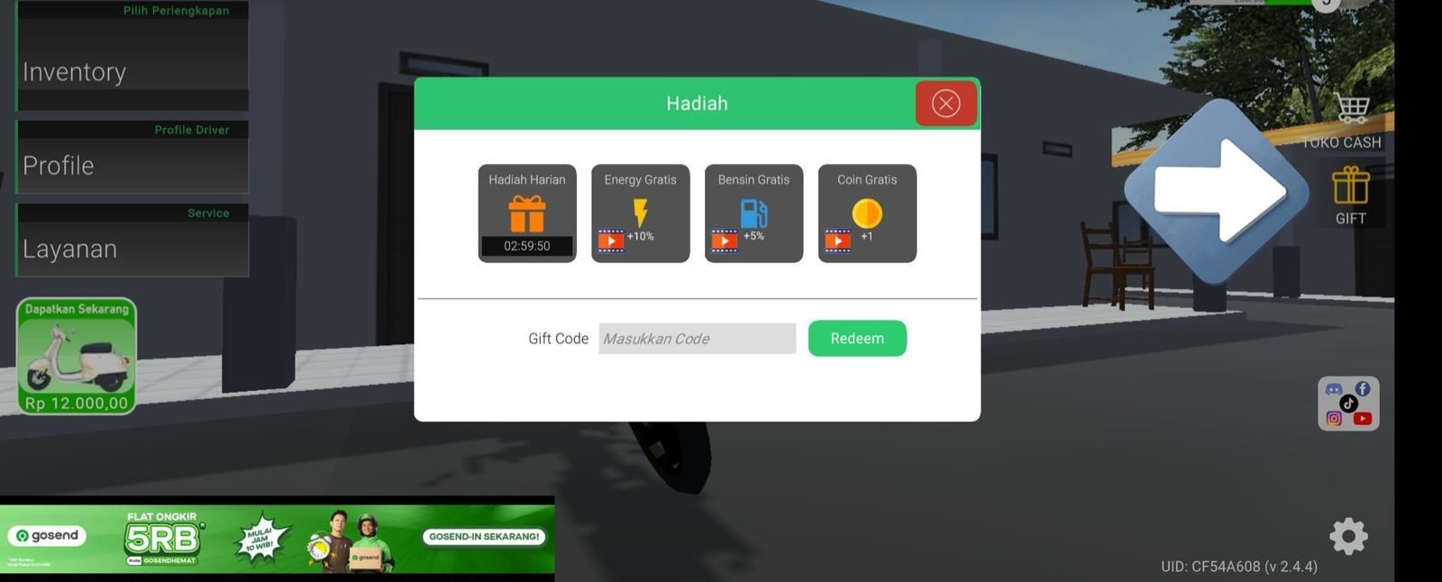 Fresh Banget! Gift Code Ojol The Game Hari Ini 8 Maret 2024, Dapatkan Handphone Gratis, Koin Energi, hingga Motor Terbaru 3 Fresh Banget! Gift Code Ojol The Game Hari Ini 8 Maret 2024, Dapatkan Handphone Gratis, Koin Energi, hingga Motor Terbaru